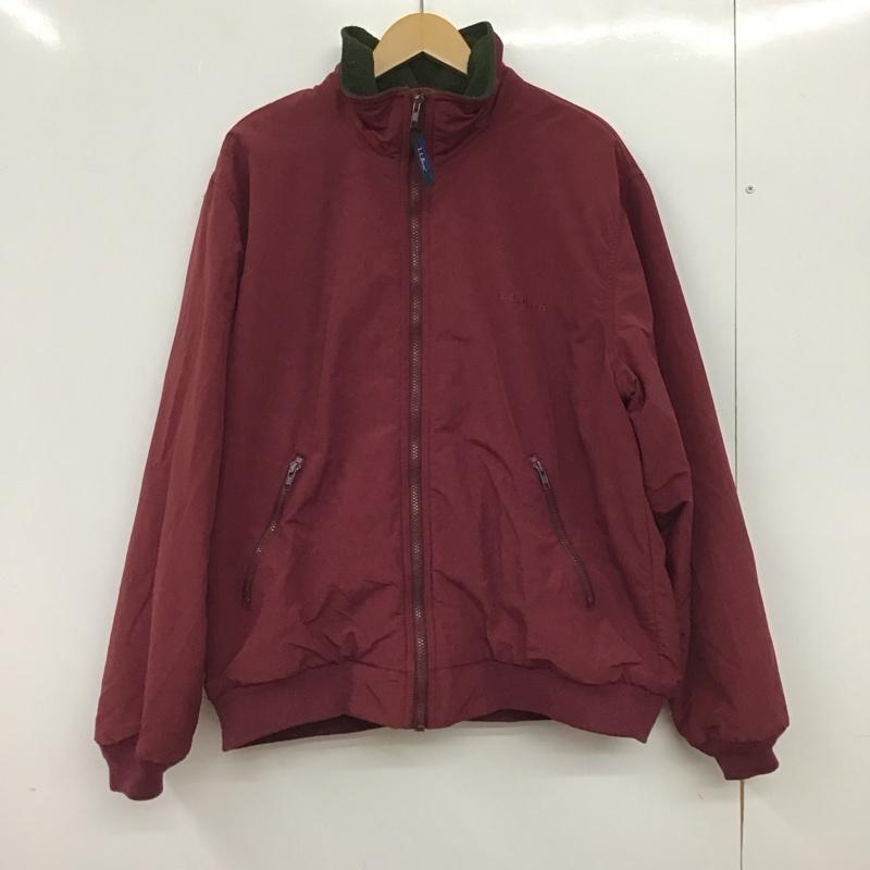 エルエルビーン L.L.Bean ジャケット、上着 ジャンパー、ブルゾン ジップアップジャケット ナイロンジャケット アウター ロゴ、文字 えんじ / ワインレッド / dark red メンズ USED 古着 中古 10152196
