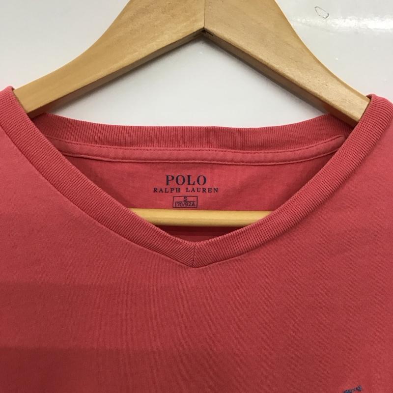 ポロラルフローレン POLO RALPH LAUREN Tシャツ 半袖 半袖カットソー プリントTシャツ Vネックカットソー S ロゴ、文字 赤 / レッド / red メンズ USED 古着 中古 10152197