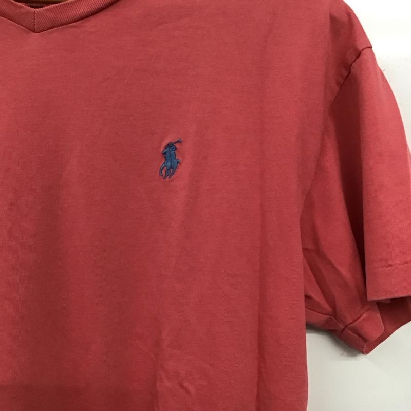 ポロラルフローレン POLO RALPH LAUREN Tシャツ 半袖 半袖カットソー プリントTシャツ Vネックカットソー S ロゴ、文字 赤 / レッド / red メンズ USED 古着 中古 10152197