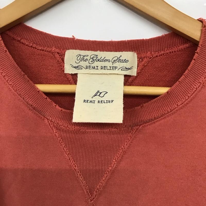 レミ レリーフ REMI RELIEF トレーナー 長袖 長袖トレーナー スウェット クルーネック プルオーバー M 無地 赤 / レッド / red メンズ USED 古着 中古 10152199