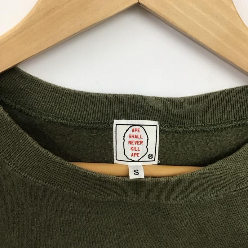アベイシングエイプ A BATHING APE トレーナー 半袖 半袖カットソー スウェットカットソー S ロゴ、文字 カーキ / カーキ / khaki メンズ USED 古着 中古 10152202