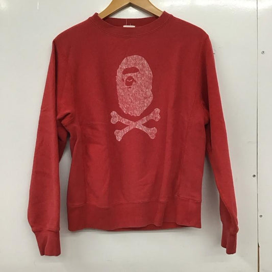 ベイプ BAPE トレーナー 長袖 長袖トレーナー スウェット クルーネック プルオーバー XS プリント 赤 / レッド / red メンズ USED 古着 中古 10152204