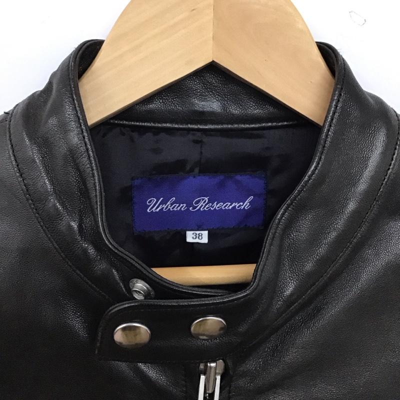 アーバンリサーチ URBAN RESEARCH ジャケット、上着 ジャンパー、ブルゾン ラムレザージャケット ジップアップジャケット アウター シングルライダースジャケット 38 無地 ダークブラウン / ダークブラウン / メンズ USED 古着 中古 10152205