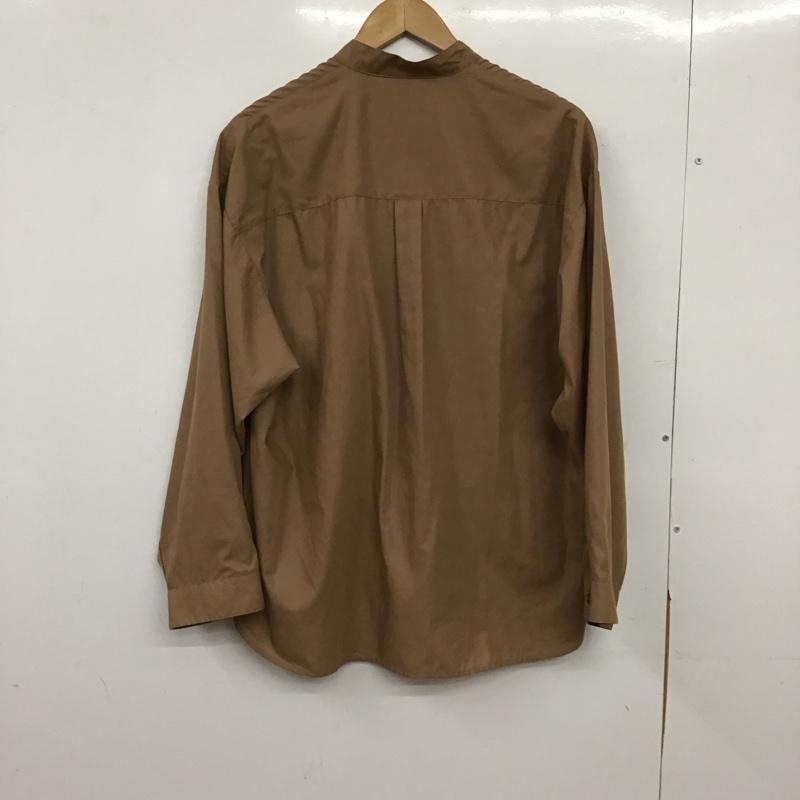 ハレ HARE シャツ、ブラウス 長袖 長袖シャツ 無地シャツ ノーカラーシャツ S 無地 茶 / ブラウン / brown メンズ USED 古着 中古 10152211