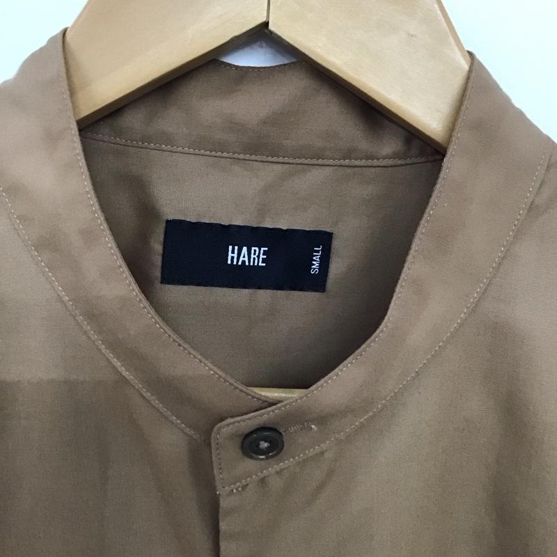 ハレ HARE シャツ、ブラウス 長袖 長袖シャツ 無地シャツ ノーカラーシャツ S 無地 茶 / ブラウン / brown メンズ USED 古着 中古 10152211
