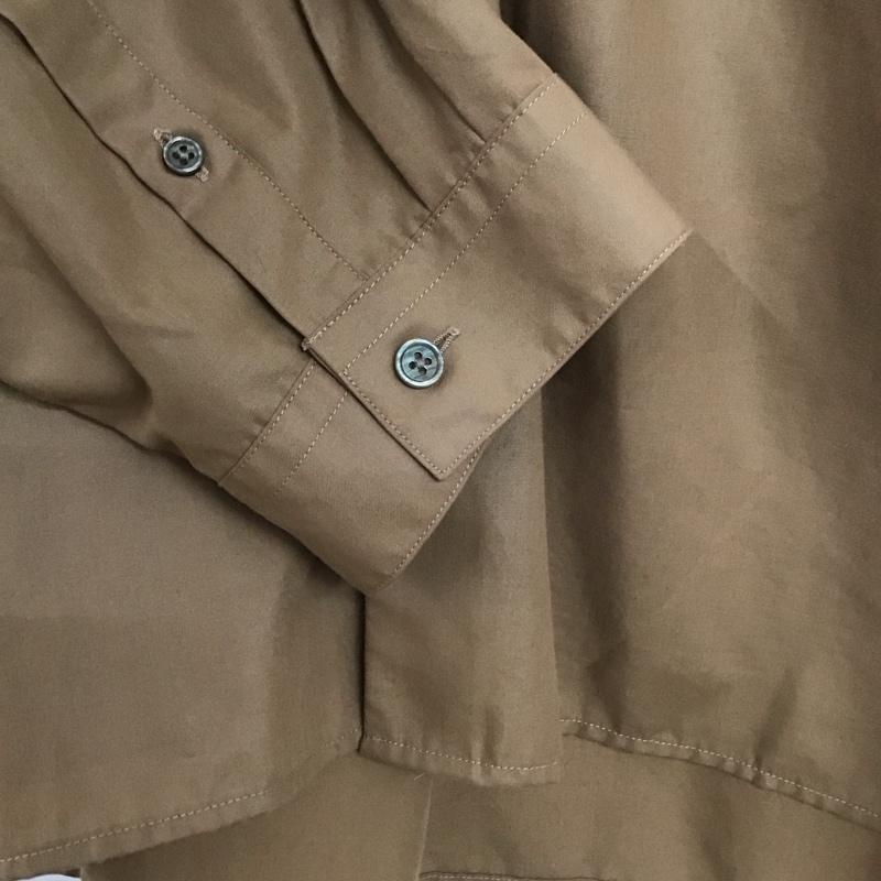 ハレ HARE シャツ、ブラウス 長袖 長袖シャツ 無地シャツ ノーカラーシャツ S 無地 茶 / ブラウン / brown メンズ USED 古着 中古 10152211