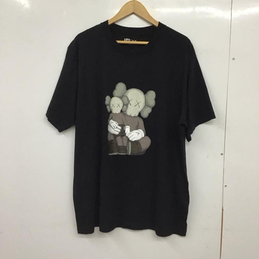 ユニクロ UNIQLO Tシャツ 半袖 341-467775 半袖カットソー プリントTシャツ クルーネックカットソー XXL プリント 黒 / ブラック / black メンズ USED 古着 中古 10152213