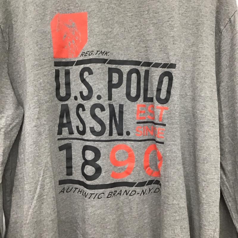 ユーエスポロアッスン U.S.POLO ASSN. カットソー 長袖 長袖カットソー プリントカットソー クルーネック L プリント ダークグレー / ダークグレー / メンズ USED 古着 中古 10152214