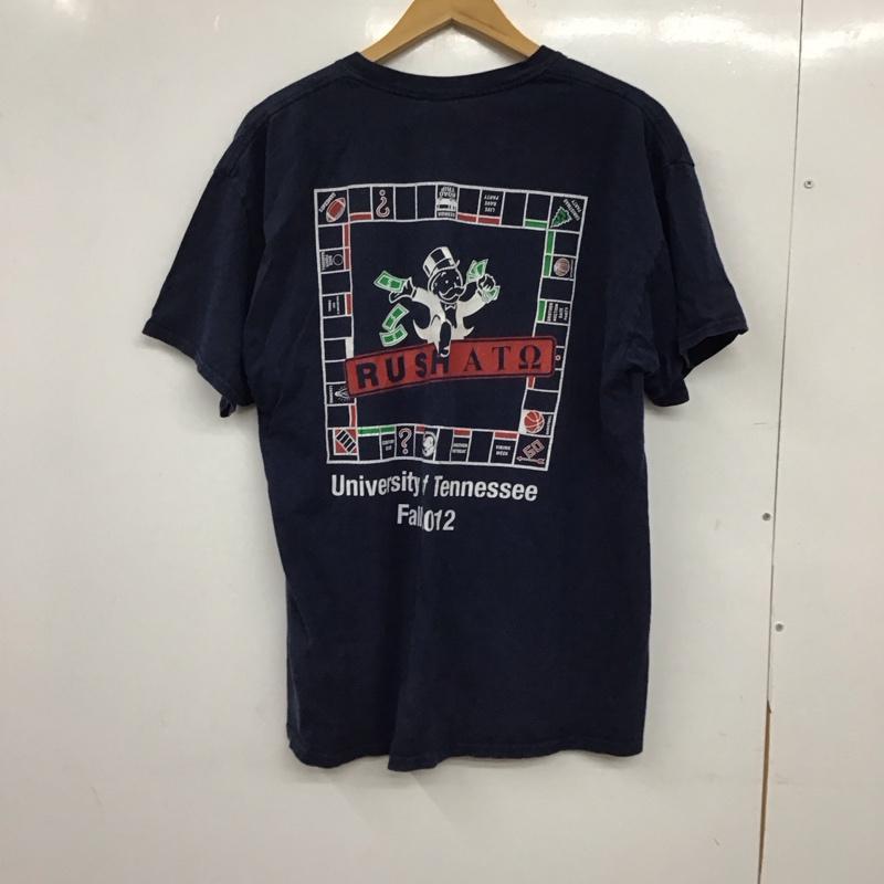 ギルダン GILDAN Tシャツ 半袖 L ロゴ、文字 X プリント 紺 / ネイビー / navy メンズ USED 古着 中古 10152215