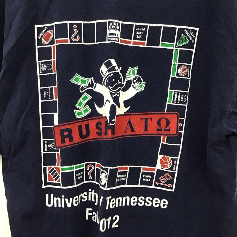 ギルダン GILDAN Tシャツ 半袖 L ロゴ、文字 X プリント 紺 / ネイビー / navy メンズ USED 古着 中古 10152215