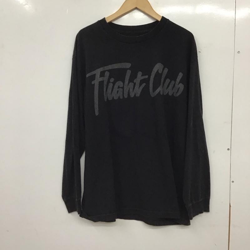 古着 USED Tシャツ 長袖 FLIGHT CLUB L ロゴ、文字 X プリント 黒 / ブラック / black レディース USED 古着 中古 10152216