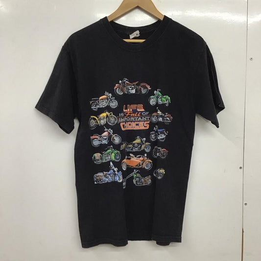 ヘインズ HANES Tシャツ 半袖 M プリント 黒 / ブラック / black メンズ USED 古着 中古 10152219