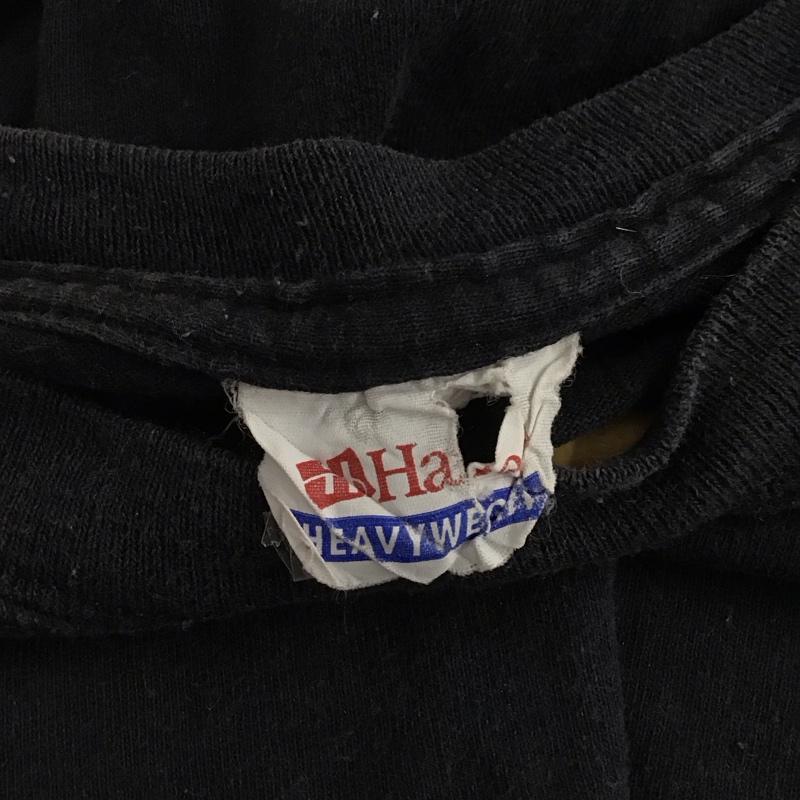 ヘインズ HANES Tシャツ 半袖 M プリント 黒 / ブラック / black メンズ USED 古着 中古 10152219