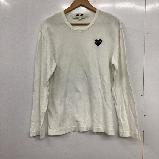 プレイコムデギャルソン PLAY COMME des GARCONS Tシャツ 長袖 L 無地 白 / ホワイト / white メンズ USED 古着 中古 10152224