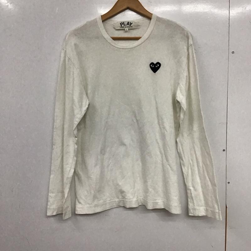 プレイコムデギャルソン PLAY COMME des GARCONS Tシャツ 長袖 L 無地 白 / ホワイト / white メンズ USED 古着 中古 10152224