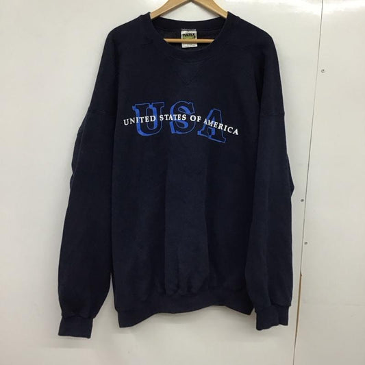 タルテックス tultex トレーナー 長袖 XL ロゴ、文字 X プリント 紺 / ネイビー / navy メンズ USED 古着 中古 10152226
