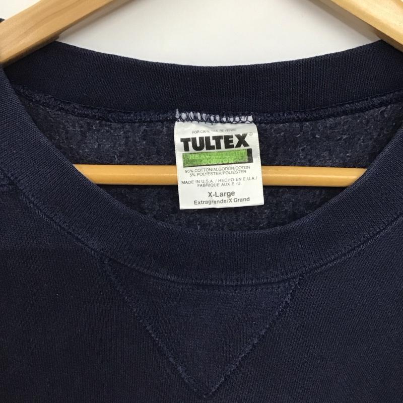 タルテックス tultex トレーナー 長袖 XL ロゴ、文字 X プリント 紺 / ネイビー / navy メンズ USED 古着 中古 10152226