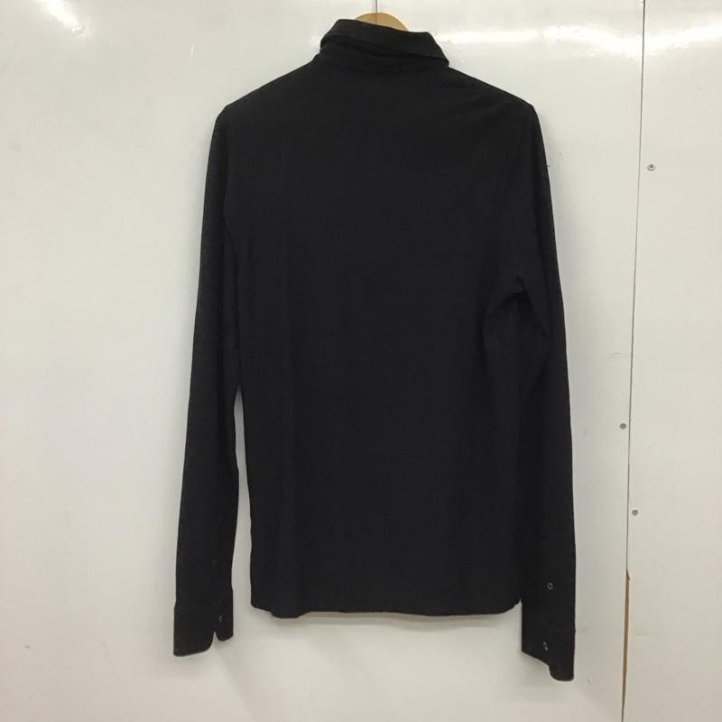 トミーヒルフィガー TOMMY HILFIGER ポロシャツ 長袖 S 無地 黒 / ブラック / black メンズ USED 古着 中古 10152227