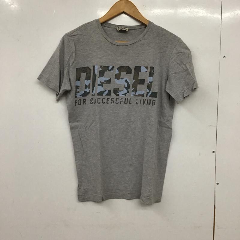 ディーゼル DIESEL Tシャツ 半袖 S ロゴ、文字 X プリント 灰 / グレー / gray メンズ USED 古着 中古 10152228