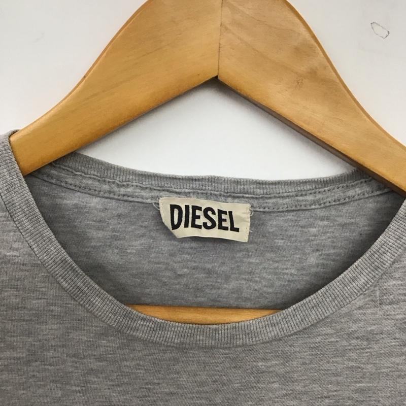 ディーゼル DIESEL Tシャツ 半袖 S ロゴ、文字 X プリント 灰 / グレー / gray メンズ USED 古着 中古 10152228