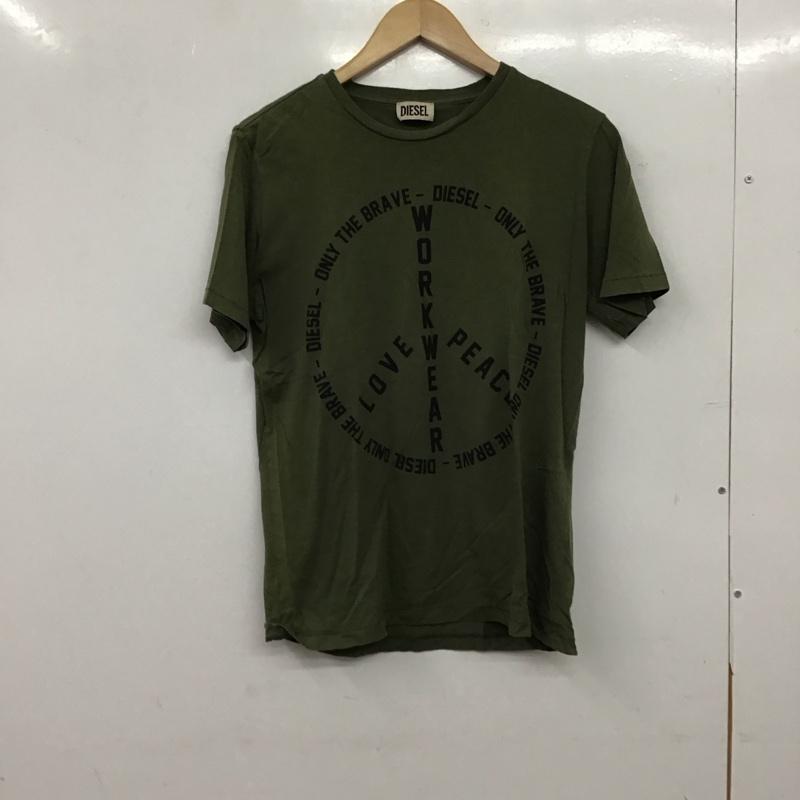 ディーゼル DIESEL Tシャツ 半袖 S 無地 X ロゴ、文字 X プリント カーキ / カーキ / khaki メンズ USED 古着 中古 10152229