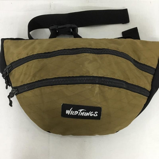 ワイルドシングス WILD THINGS ウエストバッグ ウエストバッグ ロゴ、文字 ベージュ / ベージュ / beige X 黒 / ブラック / black メンズ USED 古着 中古 10152251