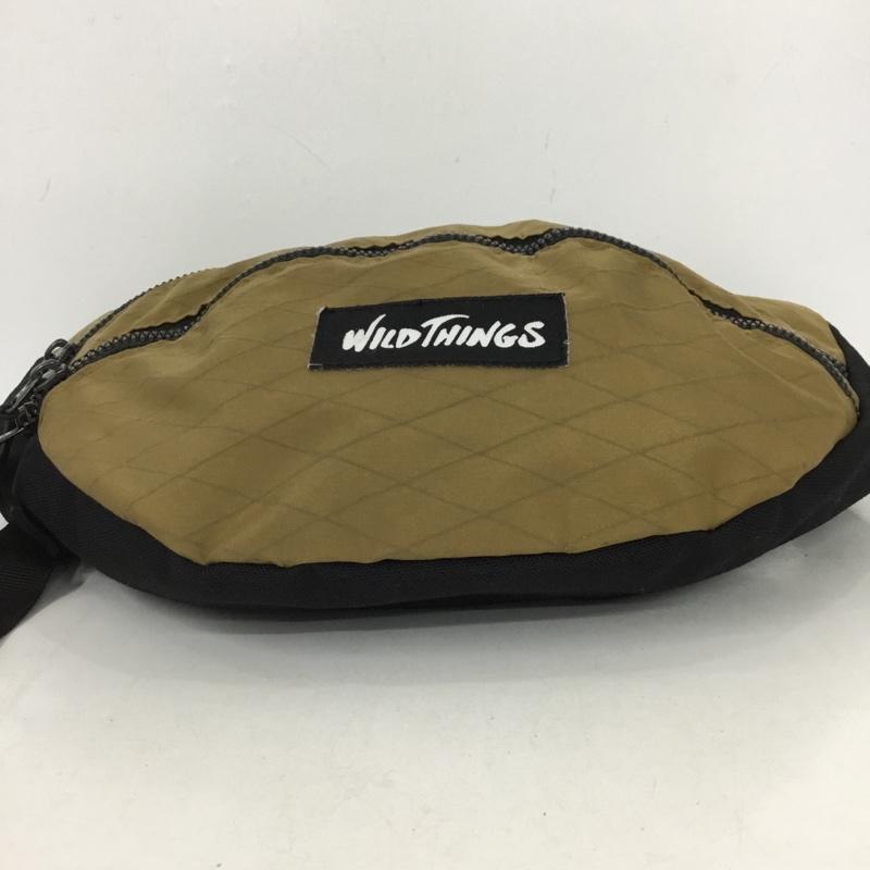 ワイルドシングス WILD THINGS ウエストバッグ ウエストバッグ ロゴ、文字 ベージュ / ベージュ / beige X 黒 / ブラック / black メンズ USED 古着 中古 10152251