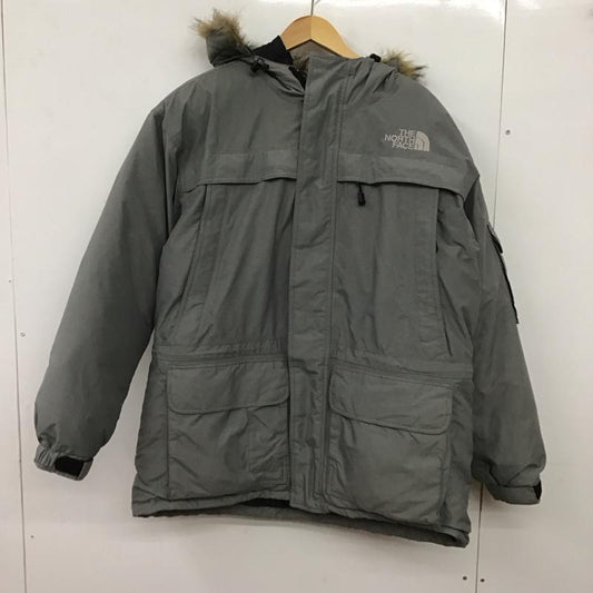 ザノースフェイス THE NORTH FACE ジャケット、上着 ジャンパー、ブルゾン ジップアップダウンジャケット アウターフード付きジャケット L ロゴ、文字 灰 / グレー / gray メンズ USED 古着 中古 10152258