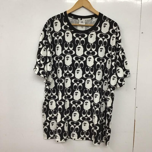 アベイシングエイプ A BATHING APE Tシャツ 半袖 半袖カットソー プリントTシャツ クルーネックカットソー XXL プリント 白 / ホワイト / white X 黒 / ブラック / black メンズ USED 古着 中古 10152261