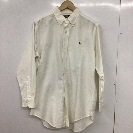 ポロバイラルフローレン Polo by RALPH LAUREN シャツ、ブラウス 長袖 長袖シャツ 無地シャツ カラーシャツ ボタンダウンシャツ 40 ロゴ、文字 アイボリー / アイボリー / メンズ USED 古着 中古 10152263