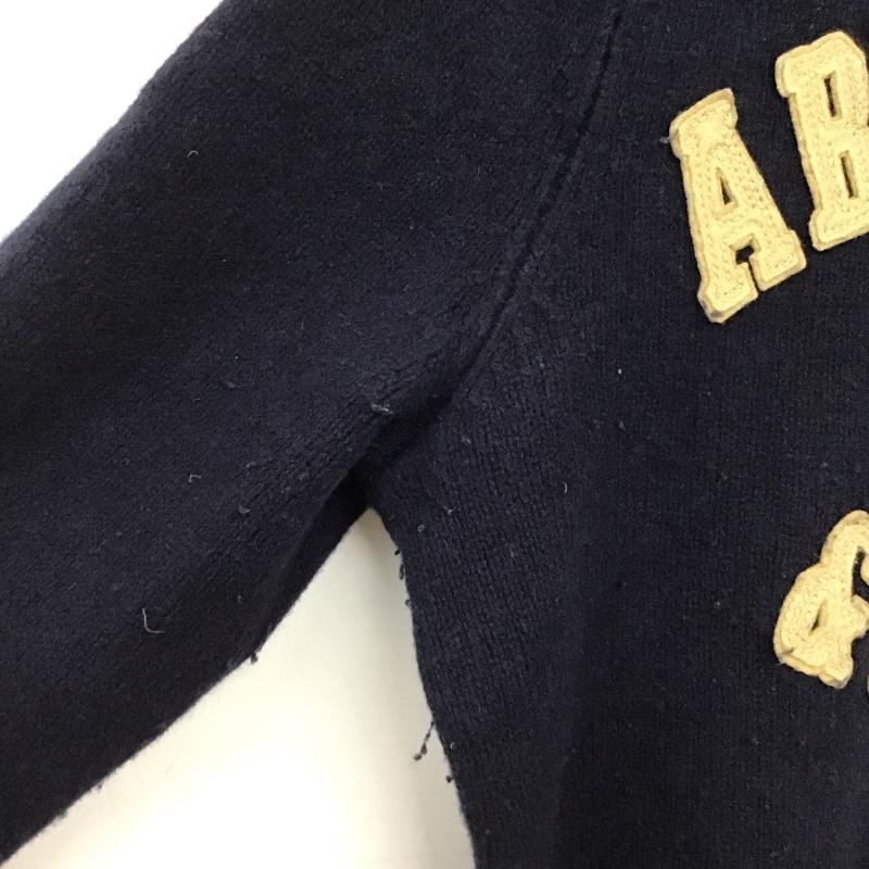 アバクロンビーアンドフィッチ ABERCROMBIE&FITCH ニット、セーター 長袖 長袖ニットカットソー クルーネック セーター M ロゴ、文字 紺 / ネイビー / navy メンズ USED 古着 中古 10152270