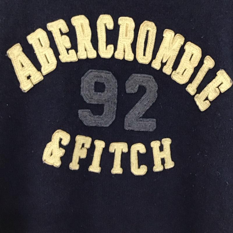 アバクロンビーアンドフィッチ ABERCROMBIE&FITCH ニット、セーター 長袖 長袖ニットカットソー クルーネック セーター M ロゴ、文字 紺 / ネイビー / navy メンズ USED 古着 中古 10152270