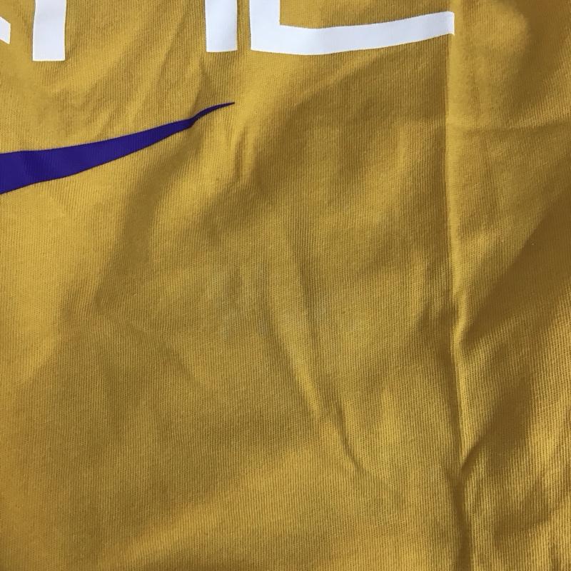 ナイキ NIKE Tシャツ 半袖 半袖カットソー プリントTシャツ クルーネックカットソー M ロゴ、文字 黄 / イエロー / yellow メンズ USED 古着 中古 10152281