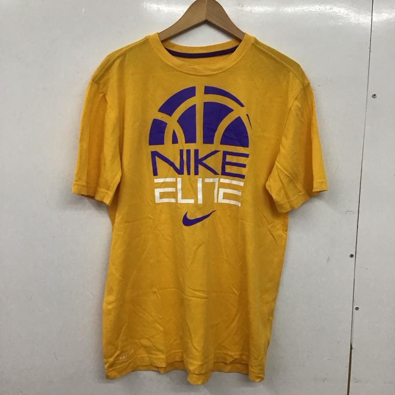 ナイキ NIKE Tシャツ 半袖 半袖カットソー プリントTシャツ クルーネックカットソー M ロゴ、文字 黄 / イエロー / yellow メンズ USED 古着 中古 10152281