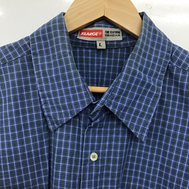 エクストララージ XLARGE シャツ、ブラウス 半袖 半袖シャツ チェックシャツ カラーシャツ L チェック マルチカラー / マルチカラー / multicolor メンズ USED 古着 中古 10152288