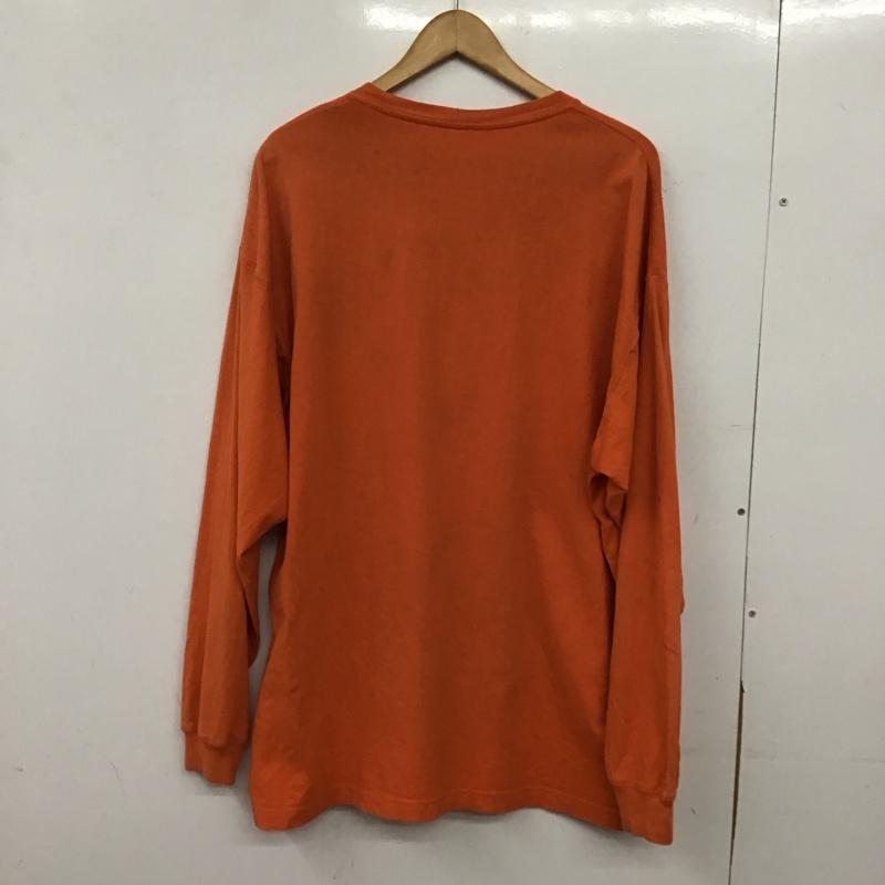 カーハート Carhartt カットソー 長袖 長袖カットソー プリントカットソー クルーネックカットソー XL ロゴ、文字 橙 / オレンジ / orange メンズ USED 古着 中古 10152289