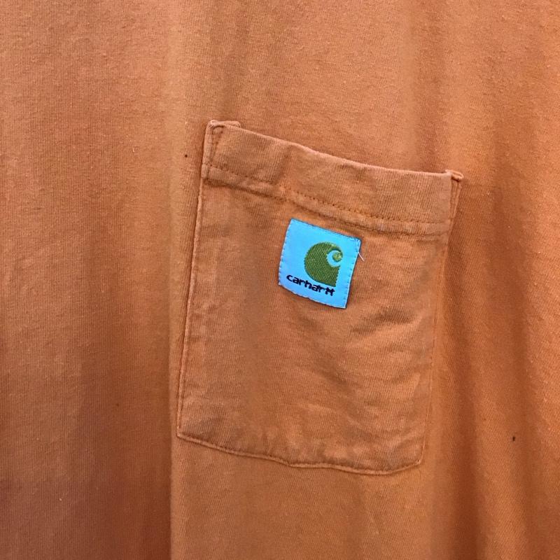 カーハート Carhartt カットソー 長袖 長袖カットソー プリントカットソー クルーネックカットソー XL ロゴ、文字 橙 / オレンジ / orange メンズ USED 古着 中古 10152289