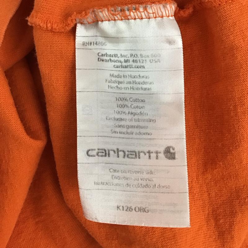 カーハート Carhartt カットソー 長袖 長袖カットソー プリントカットソー クルーネックカットソー XL ロゴ、文字 橙 / オレンジ / orange メンズ USED 古着 中古 10152289