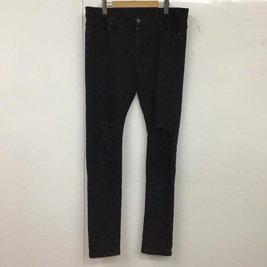 ミニマル mnml パンツ デニム、ジーンズ スリムパンツ ストレッチパンツ カジュアルパンツ 34インチ ダメージ加工 黒 / ブラック / black メンズ USED 古着 中古 10152294
