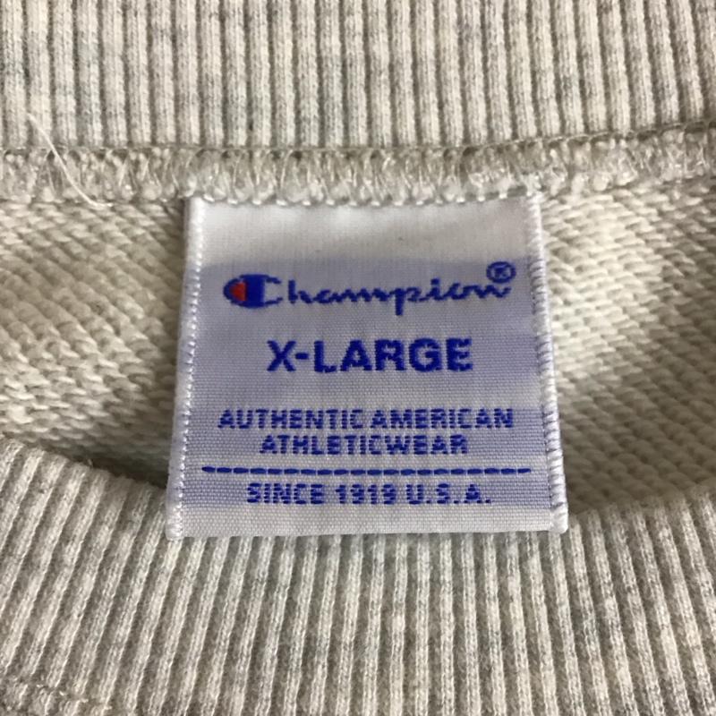チャンピオン Champion トレーナー 長袖 長袖トレーナー スウェット クルーネック プルオーバー XL ロゴ、文字 灰 / グレー / gray メンズ USED 古着 中古 10152296