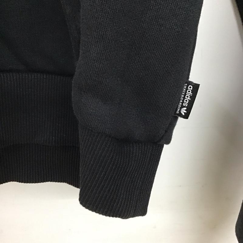アディダス adidas パーカー 長袖 長袖パーカー プルオーバーパーカー スウェット S プリント 黒 / ブラック / black メンズ USED 古着 中古 10152297