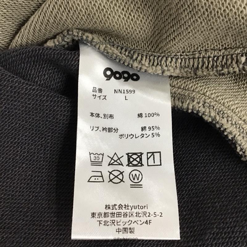 ナインティナインティ 9090 トレーナー 長袖 長袖トレーナー スウェット Vネック L ロゴ、文字 灰 / グレー / gray メンズ USED 古着 中古 10152299