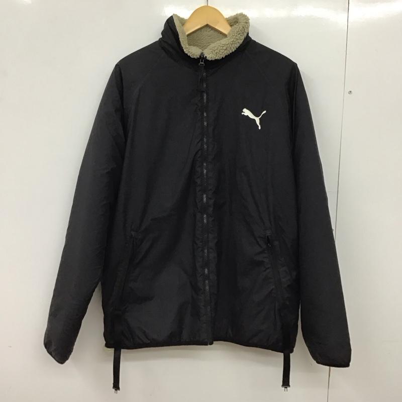 プーマ PUMA ジャケット、上着 ジャンパー、ブルゾン ジップアップジャケット ナイロンジャケット アウター スタンドネック ロゴ、文字 黒 / ブラック / black メンズ USED 古着 中古 10152300