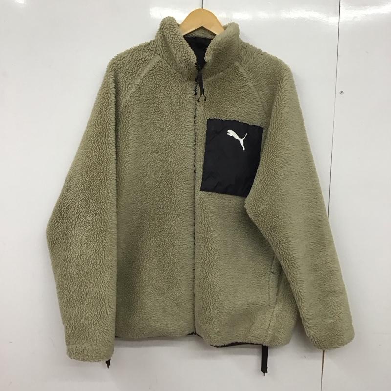 プーマ PUMA ジャケット、上着 ジャンパー、ブルゾン ジップアップジャケット ナイロンジャケット アウター スタンドネック ロゴ、文字 黒 / ブラック / black メンズ USED 古着 中古 10152300