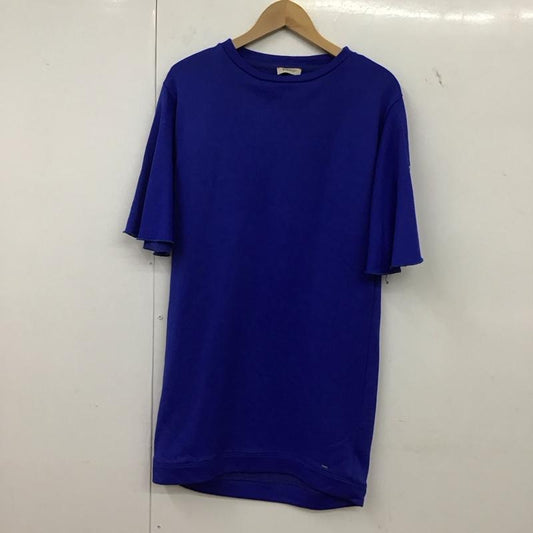 ピンコ PINKO ワンピース ひざ丈スカート 半袖ワンピース フレアスカート クルーネック L 無地 青 / ブルー / blue レディース USED 古着 中古 10152323
