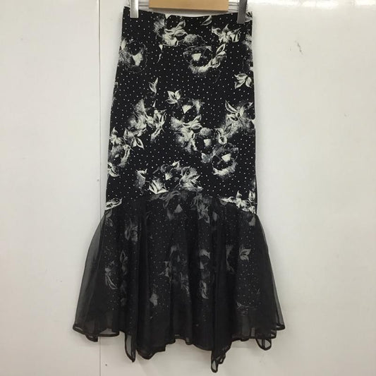 スナイデル SNIDEL スカート ロングスカート ロングスカート マーメイドスカート フレアスカート 0 プリント 黒 / ブラック / black レディース USED 古着 中古 10152325