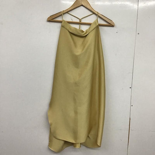 ザラ ZARA ワンピース ひざ丈スカート ノースリーブロングワンピース フレアスカート M 無地 金 / ゴールド / gold color レディース USED 古着 中古 10152332