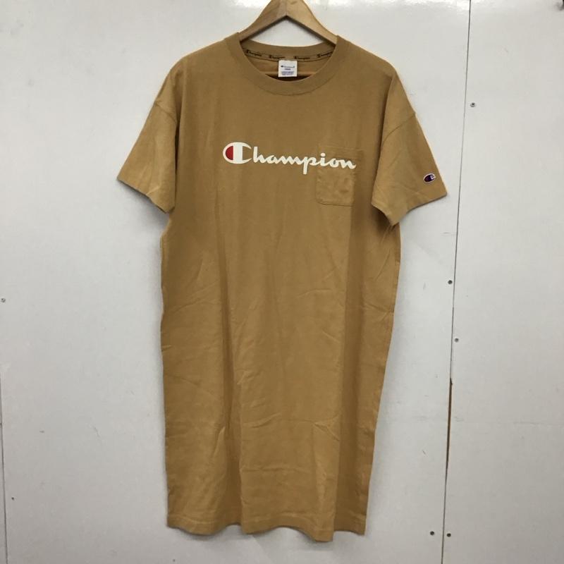 チャンピオン Champion ワンピース ロングスカート 半袖ロングワンピース プリントワンピース FREE ロゴ、文字 ベージュ / ベージュ / beige レディース USED 古着 中古 10152336