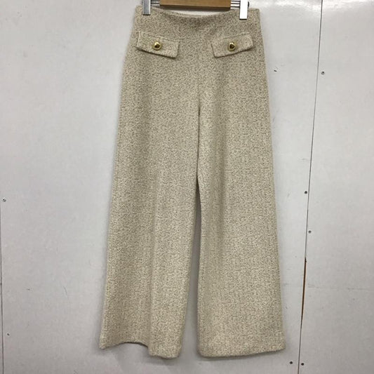 ザラ ZARA パンツ ワークパンツ、ペインターパンツ ワイドパンツ カジュアルパンツ S 総柄 金 / ゴールド / gold color X アイボリー / アイボリー / レディース USED 古着 中古 10152340