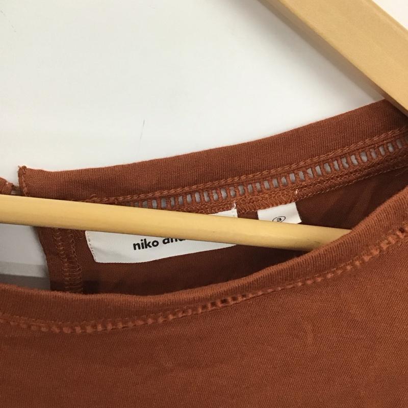 ニコアンド niko and... カットソー 半袖 半袖カットソー フレア袖 3 無地 茶 / ブラウン / brown レディース USED 古着 中古 10152346
